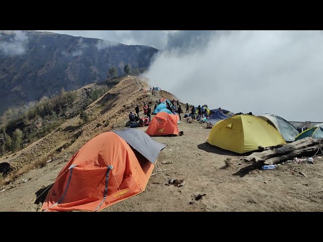 Mount Rinjani Basecamp. Sembalun Crater Rim. 2639 meters. Lombok, Indonesia.