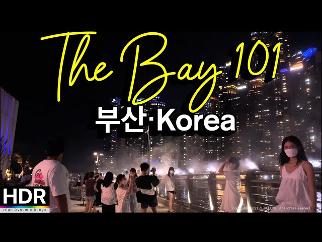 [4K HDR] Korea Walking Tour - Fantastic city night view spot, Bay 101 summer walk 🇰🇷 Busan, Korea