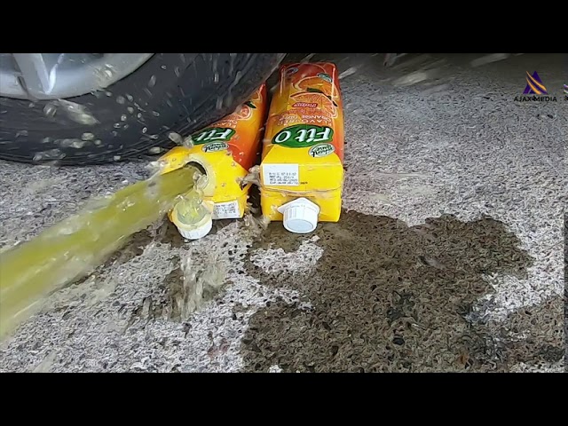 Car vs Orange Juice Cartons - Crushing Soft and Crunchy & Things by Car