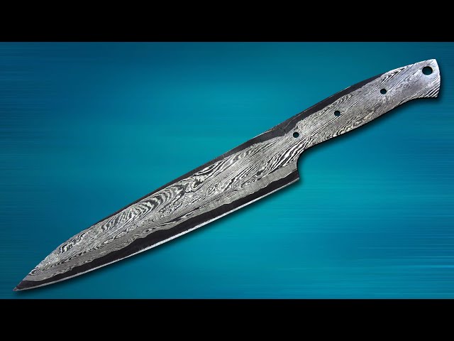 Chef Knife Butcher Knife Hand Forged Damascus Steel Blank Blade Kitchen Knife Black Edge Pattern