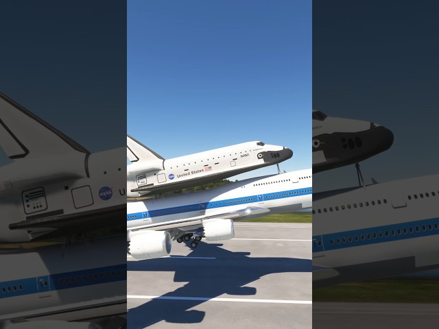 747 Takes Off With NASA Space Shuttle!