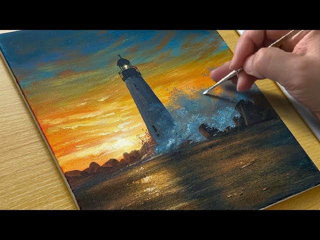 Painting a Lighthouse / Acrylic Painting for Beginners
