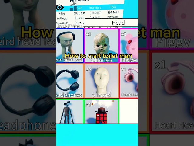 How to craft toilet man #foryou #popittrading #roblox #howtomake #game