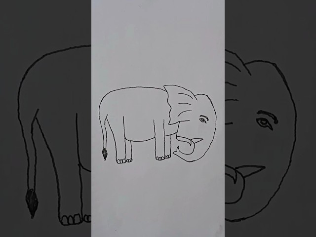 45 se Elephant 🐘 ki very easy drawing 😲✍️||#art #shorts #ytshorts #trending
