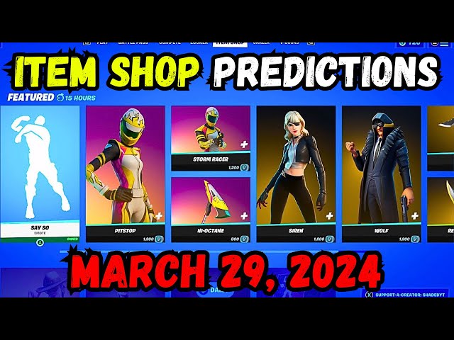 March 29th 2024 Fortnite Item Shop CONFIRMED | Fortnite Early Item Shop Prediction March 29th