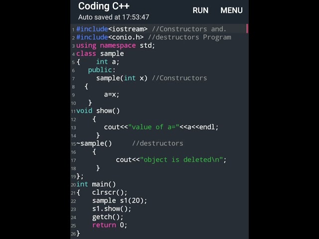 10 C++ Program Constructors and destructors #c++ #program #programming #coding #quick5842 #shorts