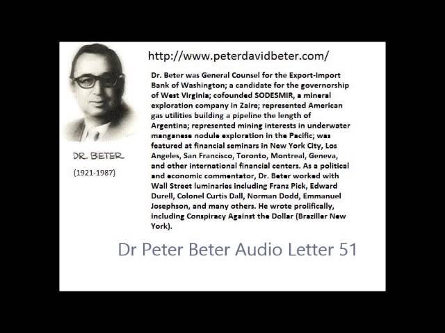 Dr. Peter Beter Audio Letter 51: Dollar; Russian Program; Synthetic Automatons - October 27, 1979