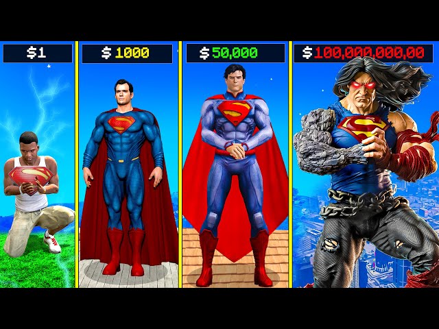 Franklin Stealing $1 SUPERMAN SUIT into $1,000,000,000 SUPERMAN SUIT GTA 5