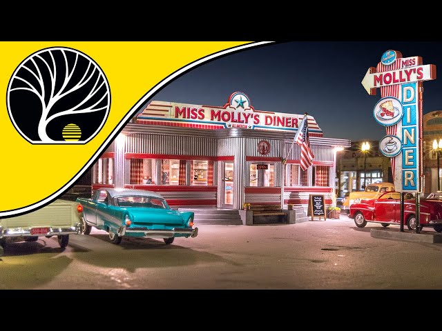 Miss Molly’s Diner – N, HO, O Scale | Built-&-Ready® | Woodland Scenics | Model Scenery