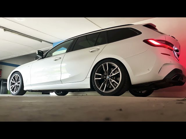 BMW M340i xDrive Touring cold start soundcheck with HJS Downpipe and Valves opened (with OPF!)
