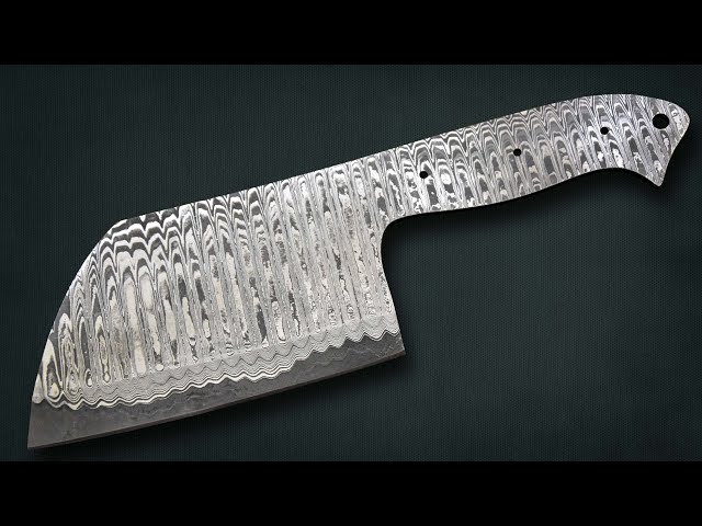 Custom Hand Forged San Mai Damascus Steel Blank Blade Cleaver Hunting Knife ,Knife Making Supply