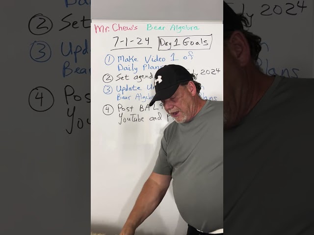 Mr. Chew’s Daily Goals in a Minute, Day 1 #bearalgebra #mrkeithechew #math #algebra #mrchewzoommath