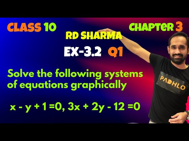 RD SHARMA class 10 maths chapter 3 | Linear equations in two variables | Ex-3.2 Q1 | cbse 2024-25