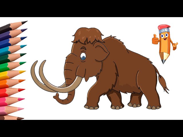 How to draw a cartoon mammoth