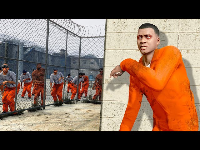 GTA 5 - ESCAPE the PRISON as A ZOMBIE!