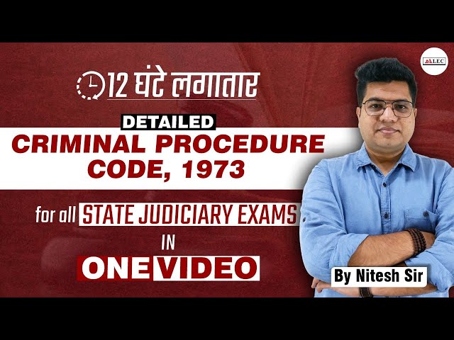 Live🔴 Complete CrPC in One Video | Criminal Procedure Code 1973 |  Judiciary Exams | With Alec