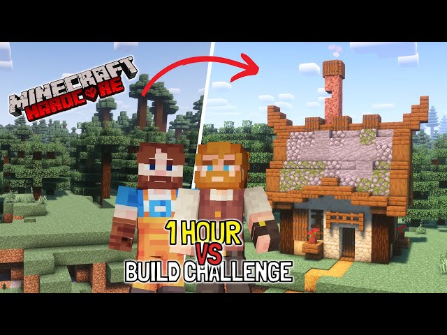 Minecraft HARDCORE 1 Hour Build Challenge - vs Blockdown!
