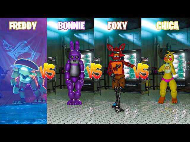 FREDDY 🆚 BONNIE 🆚 FOXY 🆚 CHICA!! EPIC BATTLE FNAF😱 Who is the best? PART 2!😱