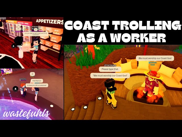 TROLLING AT ROBLOX COAST AS A WORKER *KILLING CUSTOMERS*