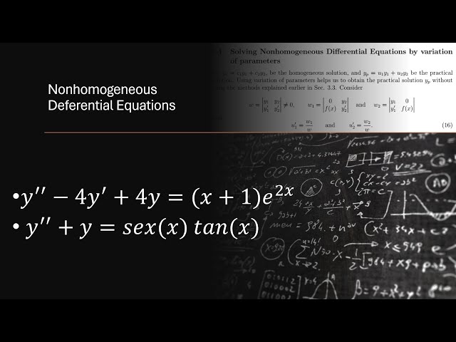 Nonhomogeneous Diferential Equations -variation of parameter 𝑦′′−4𝑦′+4𝑦=(𝑥+1)𝑒^2𝑥,𝑦′′+𝑦=𝑠𝑒c(𝑥)𝑡𝑎𝑛(𝑥)