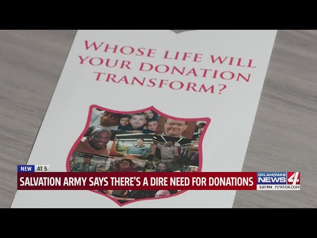 Salvation Army says there's a dire need for donations
