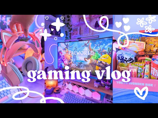 a week of cozy gaming 🌸🎮🌸 headset collection, tokyo wonder box, palworld, and more✨ aesthetic vlog