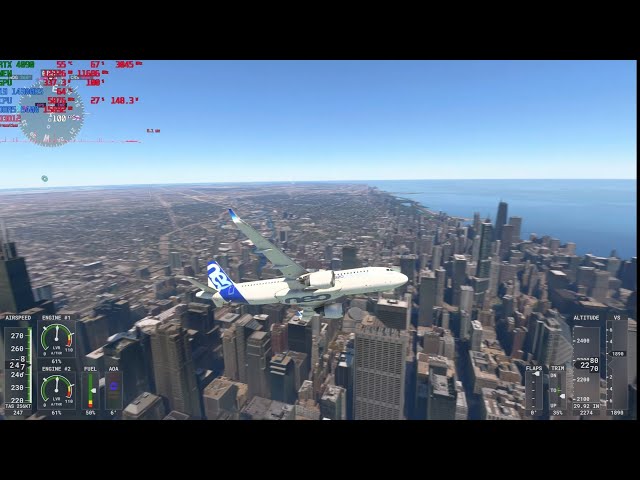 Flight Simulator 2020 PC 4K Ultra RTX 4090 i9 14900KS Tour of Chicago (near where I am from) W/HDR