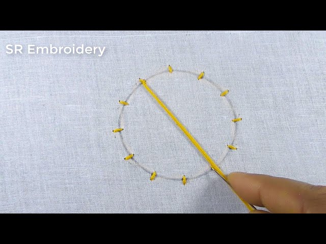 Hand Embroidery Circle Design, Easy Flower Embroidery Trick, Hand Embroidery Stitch