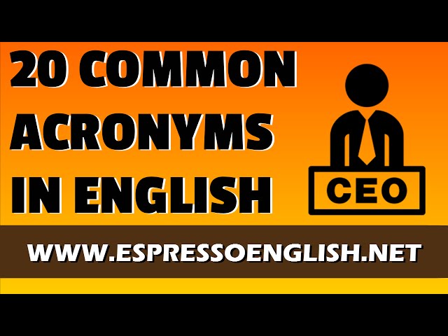 20 Common Acronyms in English