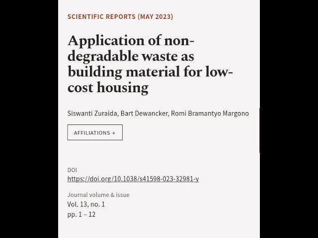 Application of non-degradable waste as building material for low-cost housing | RTCL.TV