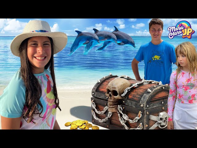 Maria Clara e JP Descobrem um Tesouro de Pirata Escondido na Praia