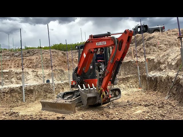 How to put the the track back on a mini excavator without any tools