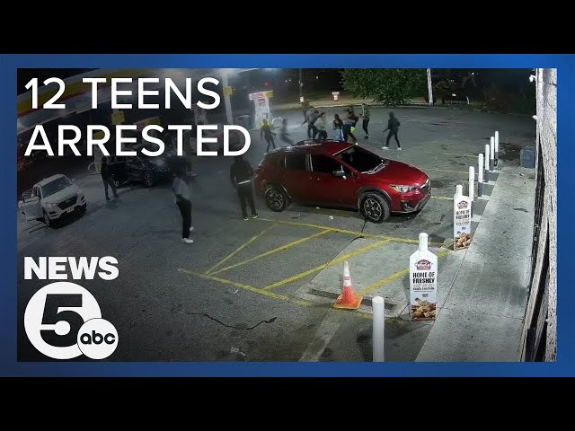 Cleveland Police arrest 12 teens for 'brutal attack' on 34YO man at gas station