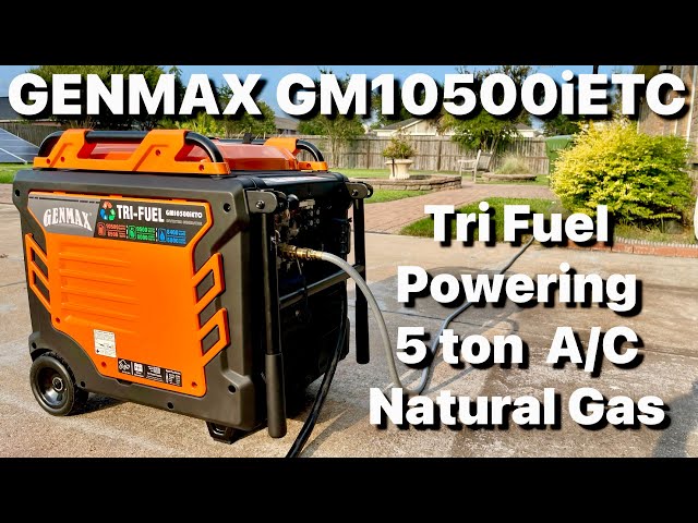 GENMAX GM10500iETC TRI Fuel Inverter Generator Running a 5-TON AC - BETTER Than A Standby Generator!