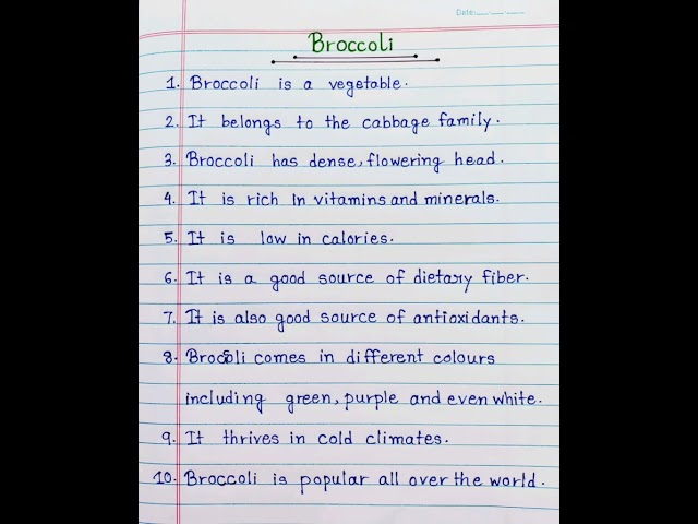 10 Lines Essay On Broccoli 🥦 In English
