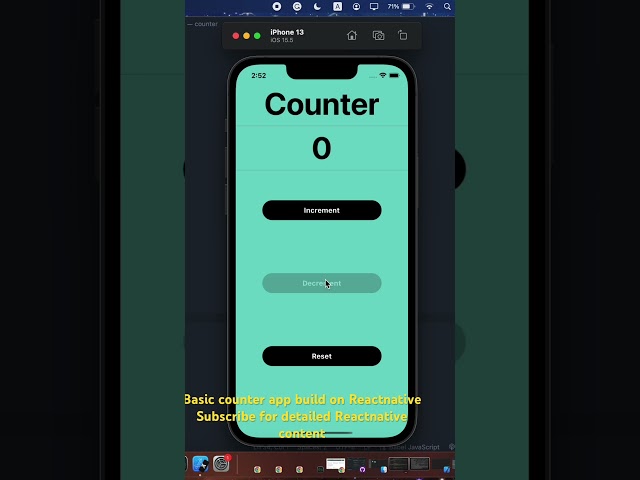 Reactnative Counter app demo #coding #reactnative #iphone #reactjs #reactredux
