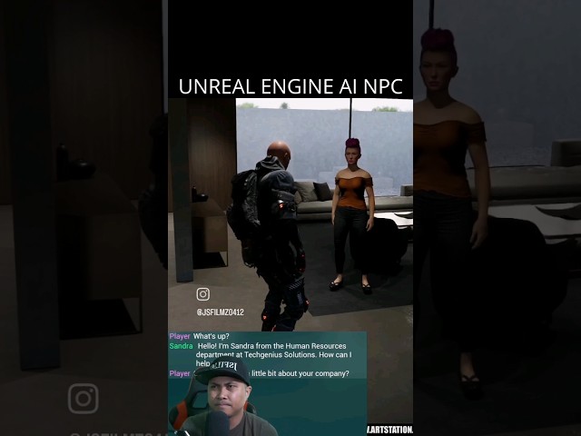Unreal Engine 5.2 AI NPC Demo #shorts #unrealengine5 #gaming