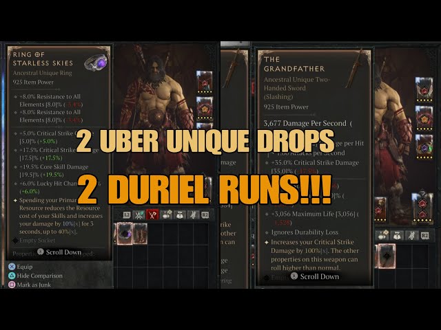 Diablo IV I GOT 2 UBER UNIQUE DROPS BACK TO BACK