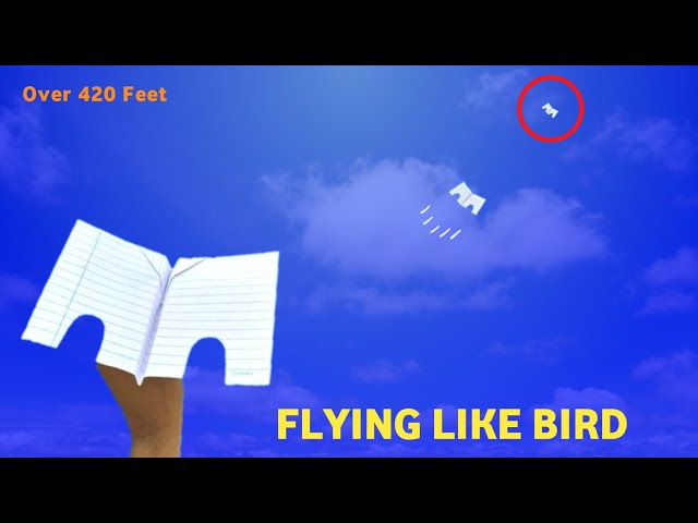 Fly Like a Bird 420 feet!! How to Make a High Flying Paper Plane Easily.
