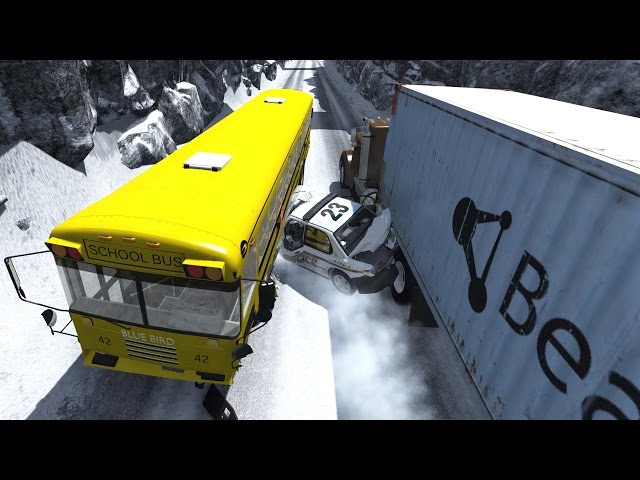 Realistic High Speed Crashes in Snow and Ice - BeamNG Drive Crash Compilation Gameplay Highlights