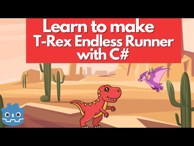 Godot 4  T-Rex Endless Runner Game - Complete Game Tutorial