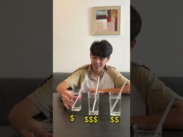 Cheap, Medium or Expensive? (Drink Water Challenge!) #shorts