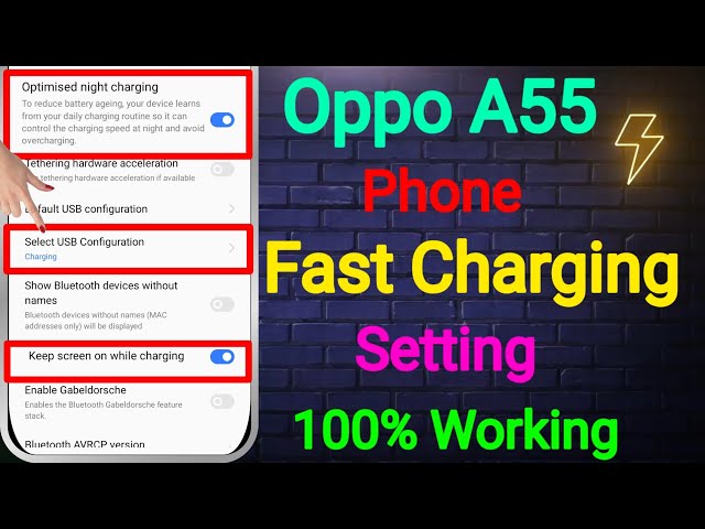 Oppo A55 Fast Charging Setting | Fast Charging Setting in Oppo A55 | Oppo A55 Charging Problem