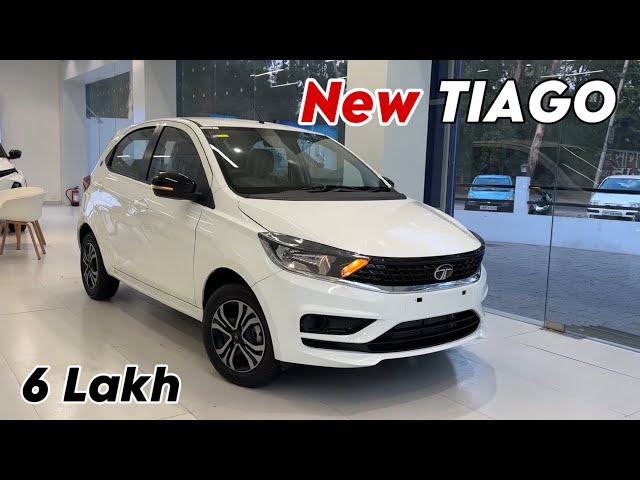 New TATA TIAGO 2024 Updated Model ₹6 Lakh || TIAGO Xt Optional 2024 White Colour Review