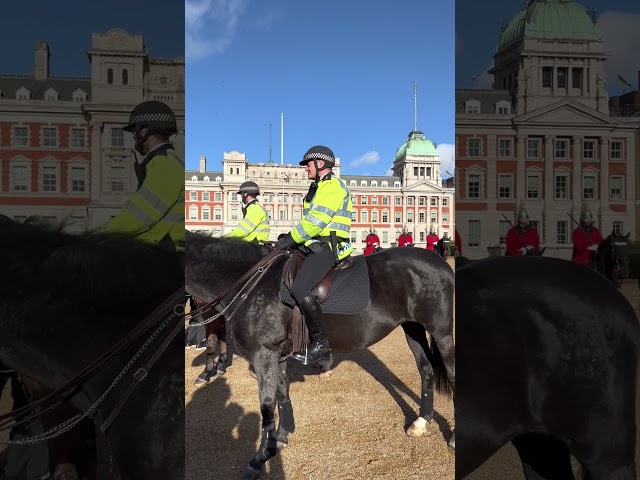 Mounted Police and The King;s Guards at Horse Guard Parade #shorts