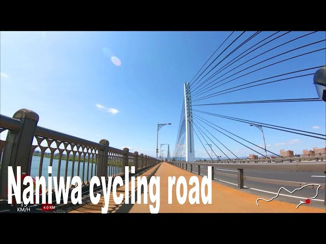 🚴‍🎵 45 minute virtual cycling workout scenery in Japan 🚴‍ [Naniwa cycling road]