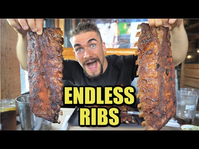 "WE MIGHT RUN OUT" ALL YOU CAN EAT BBQ RIBS DESTROYED | "Unlimited" Ribs Put to The Test | Montana's