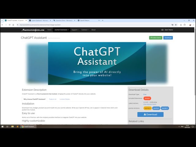 Add a Virtual Assistant using ChatGPT in your Joomla website for free!