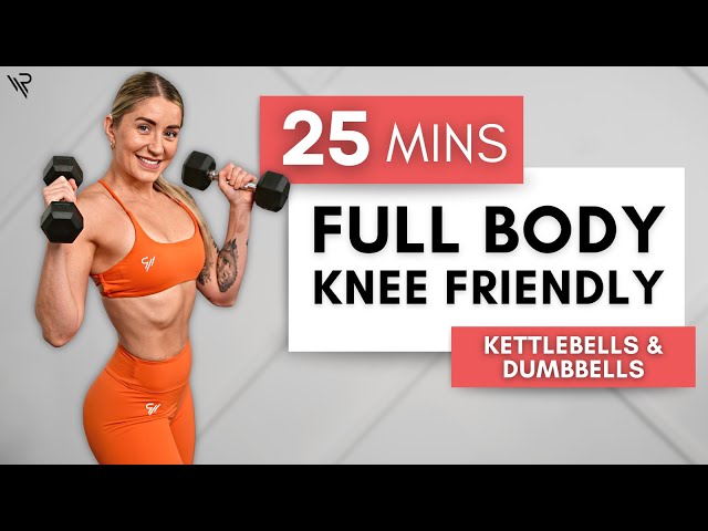 25 Min KNEE FRIENDLY Kettlebell and Dumbbell FULL BODY Workout (Intermediate)