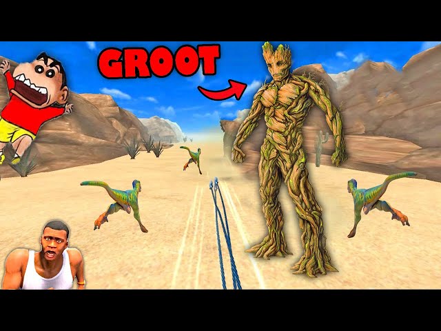 NOOB vs PRO vs HACKER Taming GROOT in MONSTER CHASE with SHINCHAN and CHOP